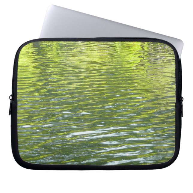 Vatten av Oak Bäck Gult och Grönt Natur Foto Laptop Sleeve (Framsidan)