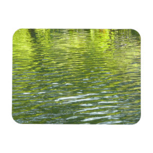 Vatten av Oak Bäck Gult och Grönt Natur Foto Magnet