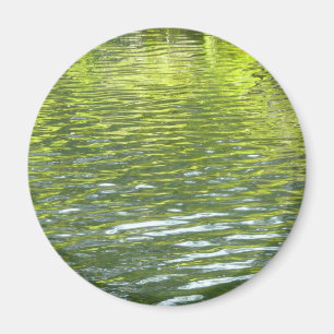 Vatten av Oak Bäck Gult och Grönt Natur Foto Magnet