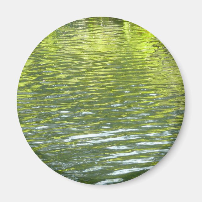 Vatten av Oak Bäck Gult och Grönt Natur Foto Magnet (Framsidan)