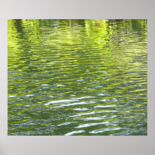 Vatten av Oak Bäck Gult och Grönt Natur Foto Poster