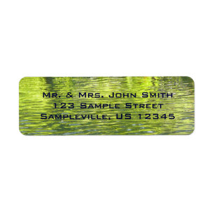 Vatten av Oak Bäck Gult och Grönt Natur Foto Returadress Etikett
