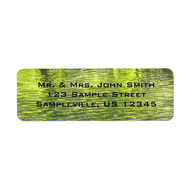 Vatten av Oak Bäck Gult och Grönt Natur Foto Returadress Etikett (Framsidan)