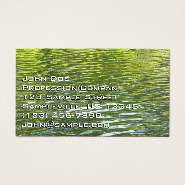 Vatten av Oak Bäck Gult och Grönt Natur Foto Visitkort (Framsidan)