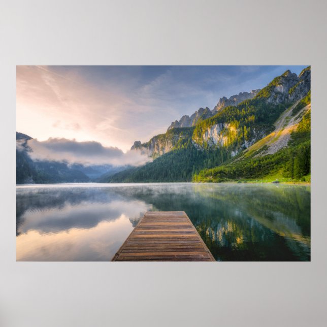 Vatten | Azure Alpine Sjö, Österrike Poster (Framsidan)