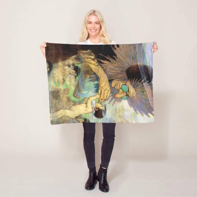 Vatten Baby och Fairy, Jessie Willcox Smith Fleecefilt (På plats)