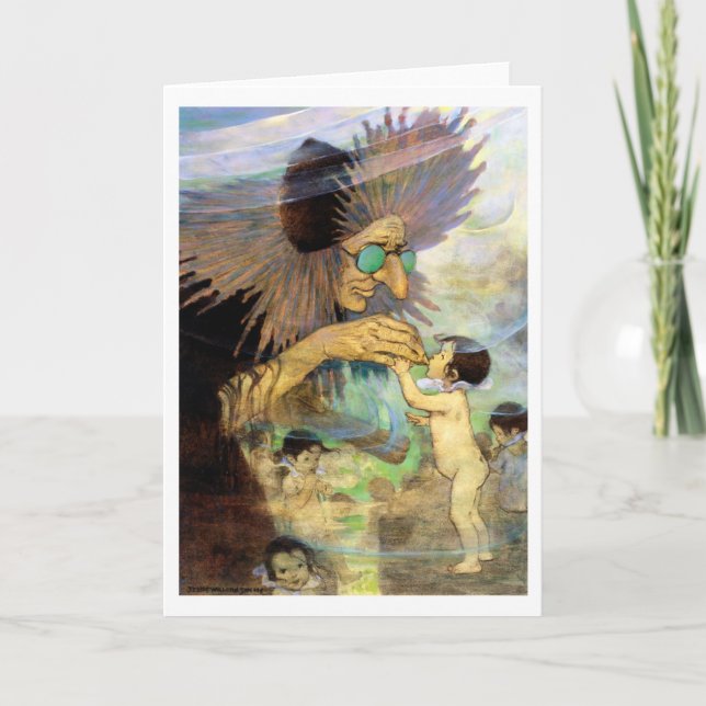 Vatten Baby och Fairy, Jessie Willcox Smith Kort (Framsida)