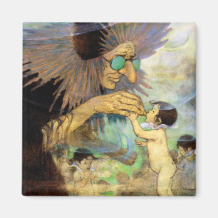 Vatten Baby och Fairy, Jessie Willcox Smith Magnet