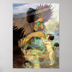 Vatten Baby och Fairy, Jessie Willcox Smith Poster