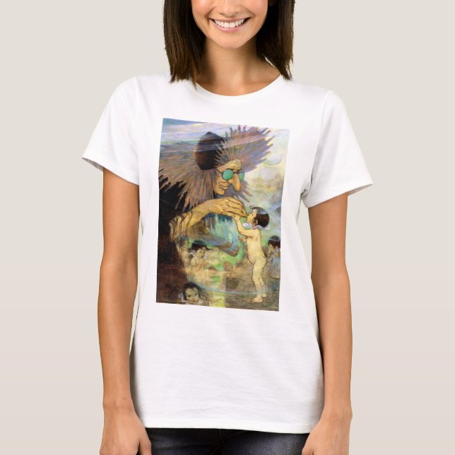 Vatten Baby och Fairy, Jessie Willcox Smith T Shirt (Framsida)