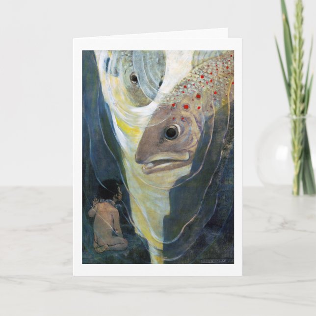 Vatten Baby och Fiskar, Jessie Willcox Smith Kort (Framsida)