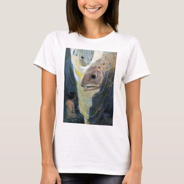 Vatten Baby och Fiskar, Jessie Willcox Smith T Shirt (Framsida)