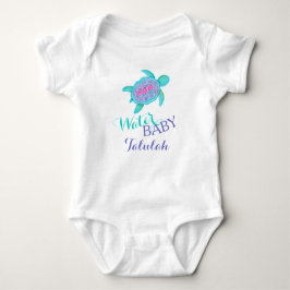 Vatten baby rosa aqua turtle art t-shirt