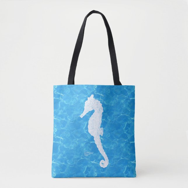 Vatten Baby Seahorse Tote Tygkasse (Framsida)