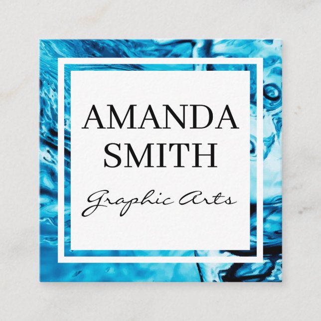 Vatten-bakgrund Fyrkantigt Visitkort (Framsida)