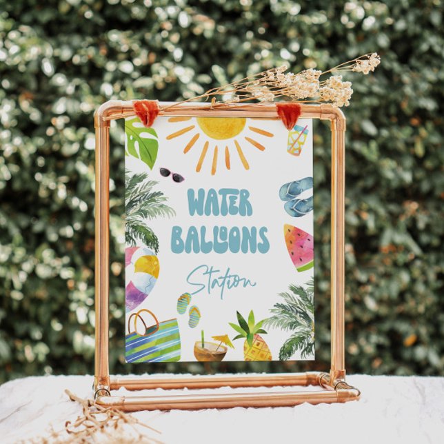 Vatten Balloon Station Sign Poster (Skapare uppladdad)