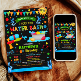 Vatten Bash Summer Boy Födelsedagsfest Inbjudningar