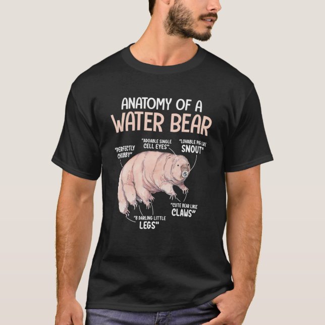 Vatten Bear Anatomy Tardigrade Microbiology Scient T Shirt (Framsida)