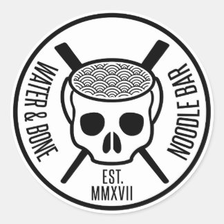 VATTEN&BENdetikett Runt Klistermärke