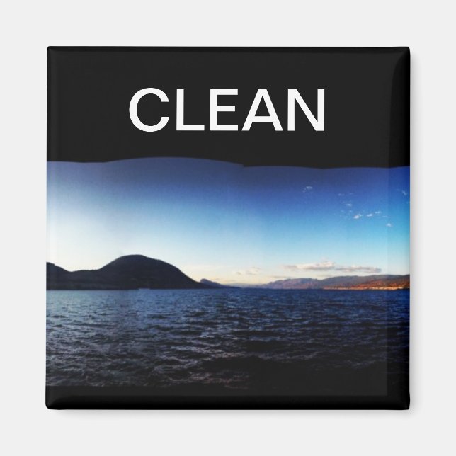 Vatten-bergen Clean Dishwasher Magnet (Framsidan)