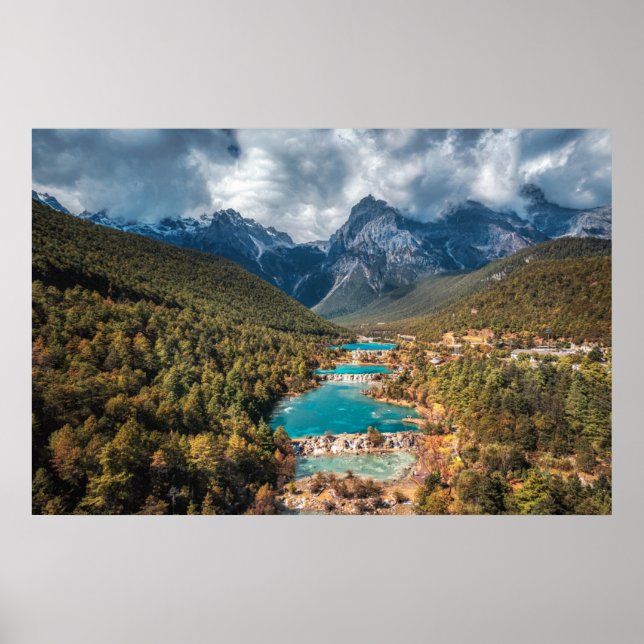 Vatten | Blå Måne Sjö, China Poster (Framsidan)