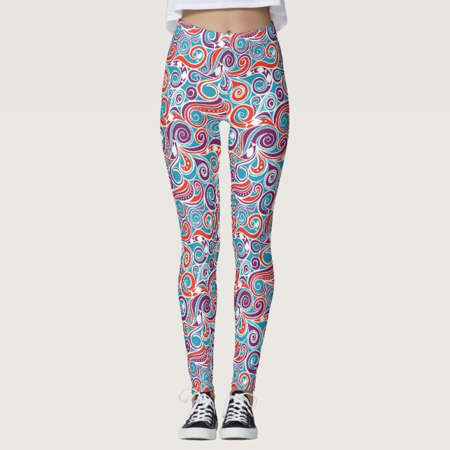 vatten (blått) leggings (Framsida)