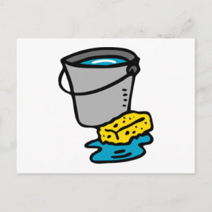 Vatten Bucket och Sponge Vykort