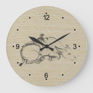 Vatten Buffalo Child Chinese Ox Year Birth WC Stor Klocka