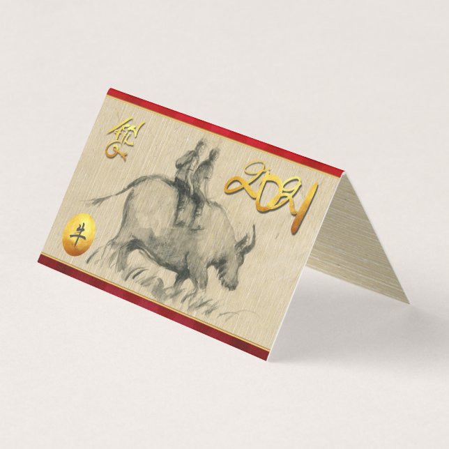 Vatten Buffalo Children Chinese Ox Year 2021 pack  Kort (Framsida)