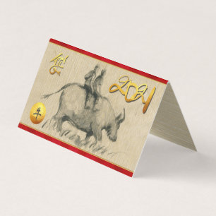 Vatten Buffalo Children Chinese Ox Year 2021 pack  Kort