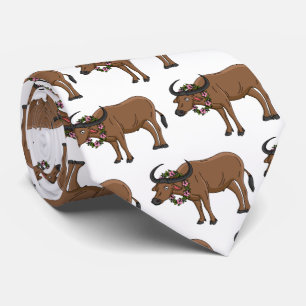 Vatten buffalo med illustration av blommornas teck slips