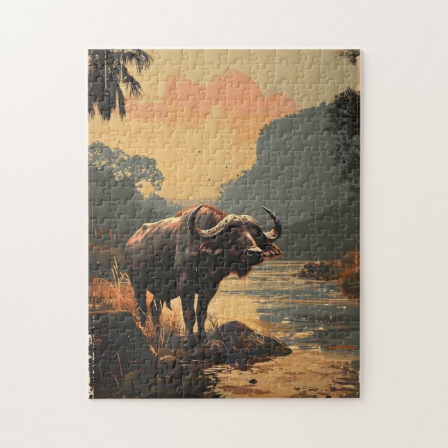 Vatten Buffalo vintage Pussel (Vertikal)