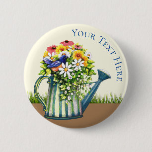 Vatten Can med Wildblommor Knapp