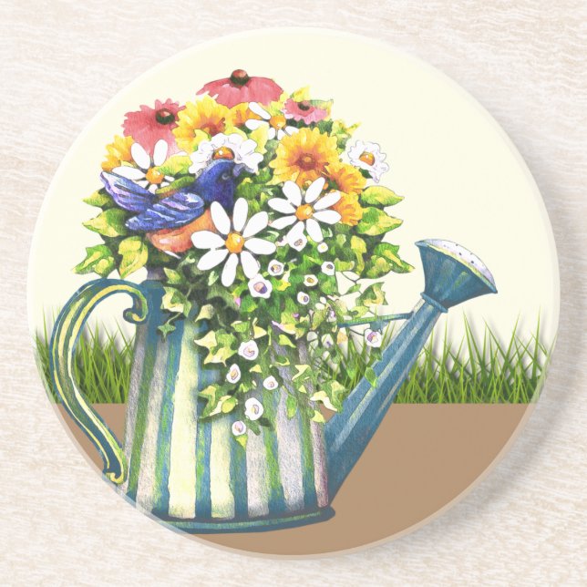 Vatten Can med Wildblommor Underlägg (Framsidan)
