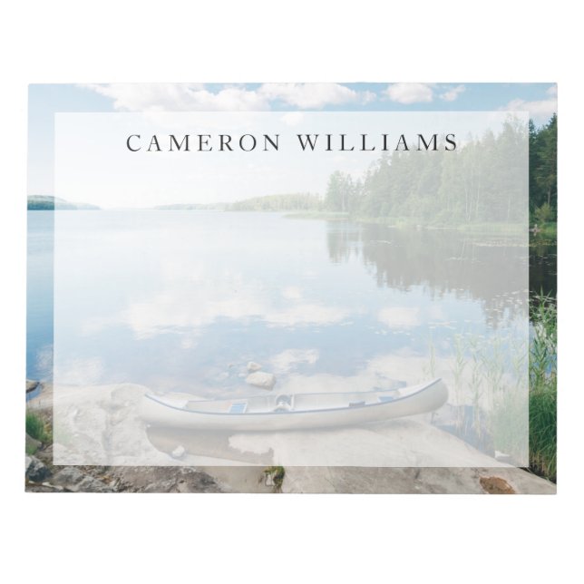 Vatten | Canoe i Sjö i Sverige Anteckningsblock (Framsida)