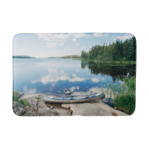 Vatten Canoe i Sjö i Sverige Badrumsmatta