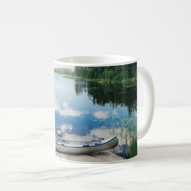 Vatten | Canoe i Sjö i Sverige Kaffemugg (Framsida höger)