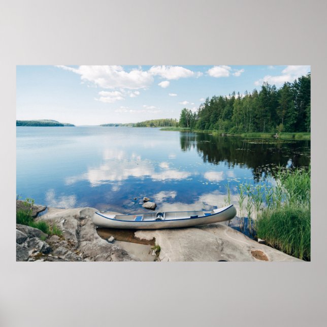 Vatten | Canoe i Sjö i Sverige Poster (Framsidan)