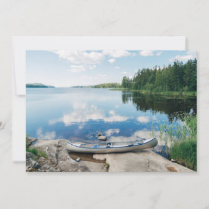 Vatten Canoe i Sjö i Sverige Tack Kort