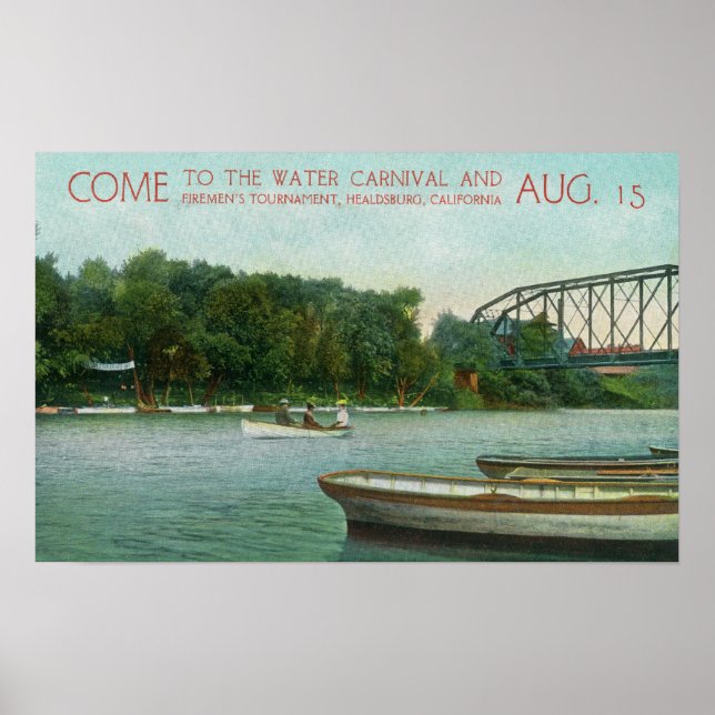 Vatten Carnival och Firemen's Tournament Promotio Poster (Framsidan)