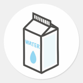 Vatten Carton Runt Klistermärke