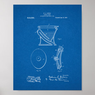 Vatten-closet - Toilet Patent - Blueprint Poster