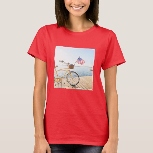 Vatten | Cykel vid Sjö T Shirt (Framsida)