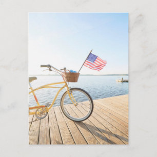 Vatten   Cykel vid Sjö Vykort