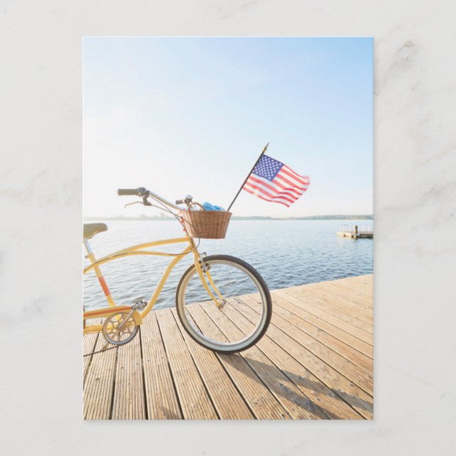 Vatten | Cykel vid sjön Vykort (Framsida)