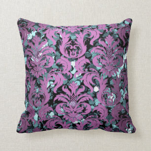 Vatten- damastast violett purpurfärgad Sequin fö Kudde