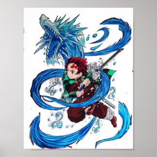 Vatten dance Tanjiro Kamado demon slayer Poster