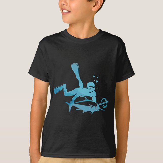 Vatten Diving Spear Fisherman Gift Spearfis T Shirt (Framsida)