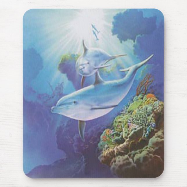 Vatten Dolphin Mouse Pad Musmatta (Framsidan)