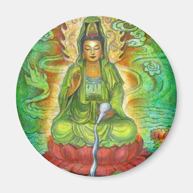 "Vatten Dragon" Kuan Yin Magnet (Framsidan)